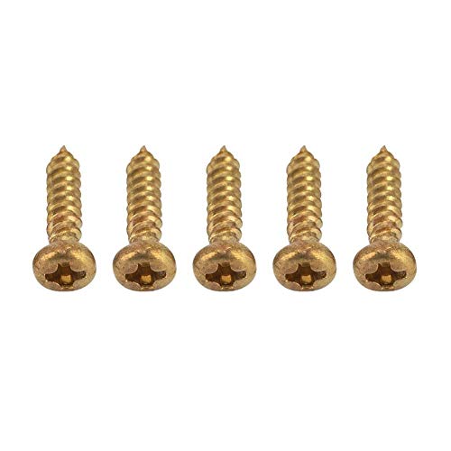 Bnineteenteam 50pcs Chrome Mounting Screws,Replacement Screws for Guitar Machine Heads Tuning Pegs Tuners (Silver, Black, Golden)(golden) Performance Accessory Musical Instrument Accessories