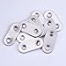 eBoot 10 Pieces 37 by 16 mm Flat Straight Brace Metal Joining Plate and 20 Pieces Screws, Stainless Steel, Silver Color
