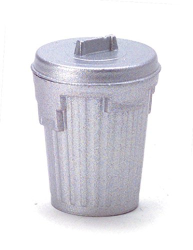 Dollhouse Miniature 1:12 Scale Silver Empty Garbage CAN #S1004