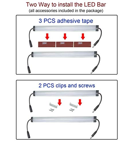 Under Counter LED Lighting Fixtures Plug in, Light Bars, Daylight White 5000K, 32W 2400LM Super Bright, Easy Installation, Frosted Cover not Dazzling, for Kitchen Counter Cabinet Shelf Lights(6 Pack) - Thumbnail 2