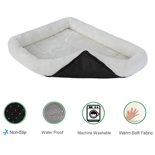 QIAOQI Dog Bed Pet Crates Padded Bolster,Soft Dogs & Cats Kennel and