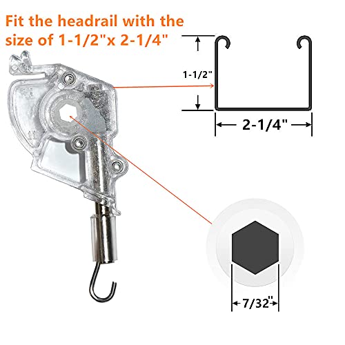 2-Pack Wand Tilter For 2" Low Profile Horizontal Blinds - Hexagon Gear Hook Connection