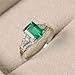 Metmejiao Vintage Ring Women Deep Green Gemstone 14k White Gold Filled Wedding Bridal Band Ring (10)