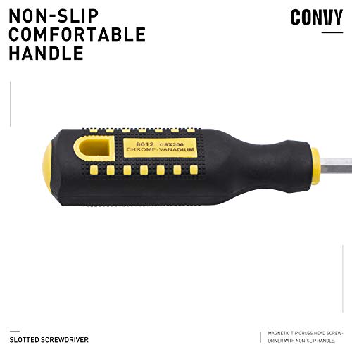 Convy GJ-0133 Phillips Screwdriver Magnetic Tip Cross Head Screwdriver with Non-Slip Rubber Handle