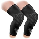 Bucwild Sports Knee Pads/Padded Compression Pro Knee Sleeves (1 Pair) Youth & Adult Sizes - Â Basketball Wrestling Volleyball - Black Adult Large