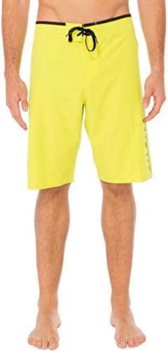 Silwave Men's DuraFit Stretch Solid Board Shorts, Lime Textured, Size 32