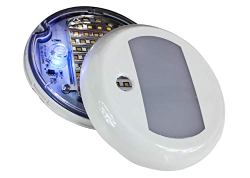 OZ-USA 5" Round Red White Blue LED Color Changing Dome Light Touch Sensor Switch Lighting Fixture Interior Exterior Marine RV Truck Boat Wheelhouse Trailer 12v 24v