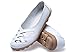 KEESKY Womens Ladies Leather Casual Cut out Loafers Flat Slip-on Shoes White Size 8.5
