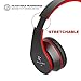 AILIHEN I60 On Ear Headphones with Microphone for Cellphones Laptop Tablet Android Smartphones(Black Red)