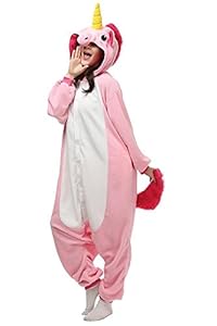Adult Unicorn Onesie Kigurumi Animal Costume (S(150-160CM), Pink Unicorn)