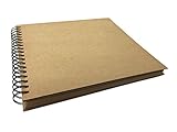 Kraft Cover Spiral Bound Scrapbook Photo Booth Album, Wedding Guest Book, Sketchbook, Journal (10.5 x 10.2 Inches)