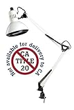 Alvin G2540-D Swing-arm Lamp, White, 32in extension (Office Product)