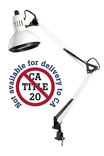 Alvin g2540-d swing-arm lamp, white, 32in extension