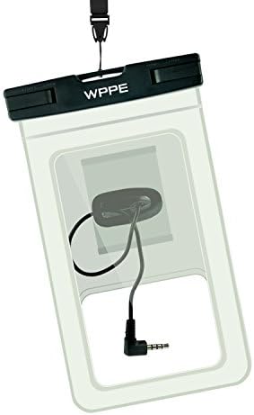 Waterproof Case, WPPE Swimming+, TPU Case Bag with Water-resistant Earphone for iPhone Samsung up to 6 Inch, Perfect for Hot Spring &amp; Swimming, IPX8 Certified, Black