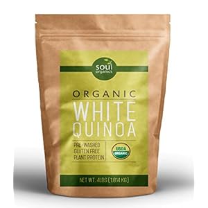 Organic White Quinoa - 4 lbs Bulk - Premium Quality Whole Grain - 100% USDA Certified, Gluten-Free, Non-GMO, Kosher, & Fair Trade, Comes Pre-Washed! Organic White Quinoa - 4 lbs Bulk - Premium Quality Whole Grain - 100% USDA Certified, Gluten-Free, Non-GMO, Kosher, & Fair Trade, Comes Pre-Washed!