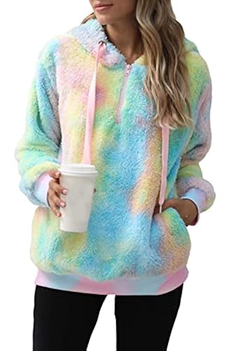 Yanekop Womens Tie Dye Hoodies for Women Fleece Sweatshirt