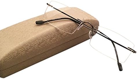 Haodasi Men and women Rimless Eyewear Frameless Reading glasses stainless steel Lightweight Eyeglasses 1.5 2.0 2.5 3.0