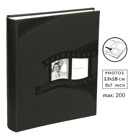 Pictures Einsteckalbum für 200 Fotos in 13x18 cm mit Bildausschnitt: Farbe: Schwarz