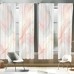 Ambesonne Pink Window Curtains Pack of 2, Classic