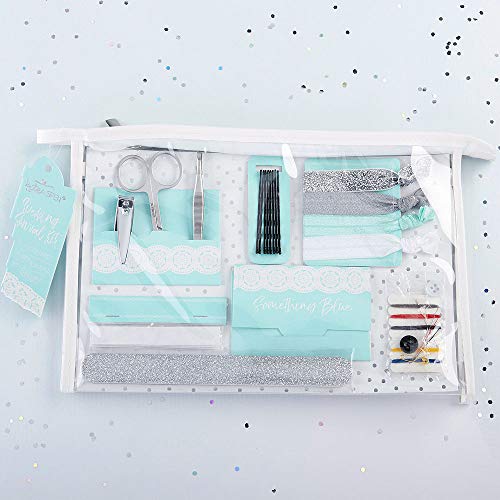 ELEGANI Something Blue Wedding Survival Kit 8pc Wedding ceremony Supplies