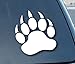 Grizzly Bear Paw Print Car Window Vinyl Decal Sticker 6" Tall (Color: White)