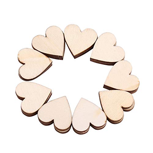 Estink Wooden Hearts, Natural Wood Wedding Decorations Eco-Friendly Craft Shapes Cut Outs Without Holes for DIY Projects, 50mm 25 Pieces by Estink