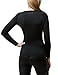 TSLA Women's Thermal Long Sleeve Tops, Mock Turtle & Crew Neck Shirts, Fleece Lined Compression Base Layer, Round Neck Wintergear Black, Medium