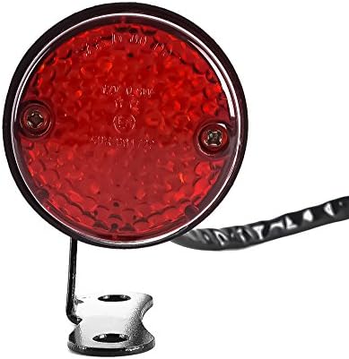 Vintage Custom Motorcycle LED Brake Rear Tail Light Running Lamp for Cruiser Chopper, Red