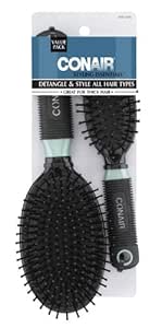 Conair Professional Full &amp; Mid Size Nylon Cushion Brush Set Colors May Vary