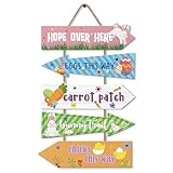 Easter Hang Wood Decor Welcome Door Signs Set of