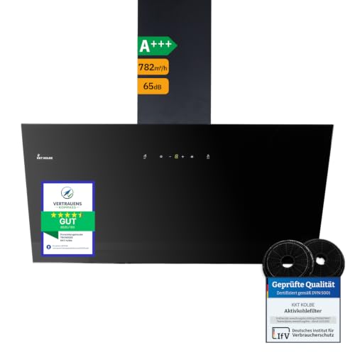 KKT KOLBE Dunstabzugshaube Wandhaube TRIO8025S, 80 cm kopffrei schwarz