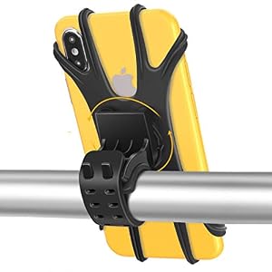 Jumkeet Bike Phone Holder, Detachable 360° Rotation Bicycle Phone Mount, Universal Silicone Motorcycle Handlebar Mount…