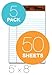 TOPS The Legal Pad Legal Pad, 5 x 8 Inches, Perforated, White, Narrow Rule, 50 Sheets per Pad, 5 Pads per Pack (75008)
