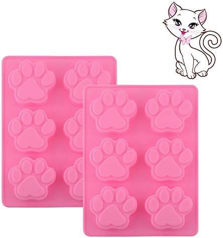 Himi Cat Paws Cake Mold - Non-Stick Dog Paw Silicone Baking Pan - Pefect for Cookie, Donut, Bread, Loaf, Muffin, Brownie, Cornbread, Cheesecake, Pudding - Microwave, oven, freezer and dishwasher safe (2 Pieces)