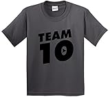 New Way 784 - Youth T-Shirt Team 10 Ten #Team10 Jake Paul Medium Charcoal