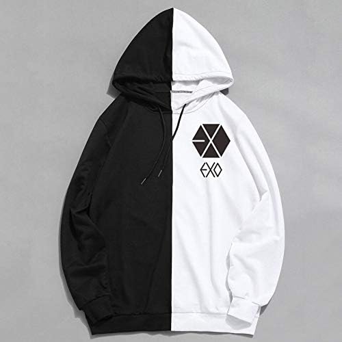 KVCHDX KELUOXIN Kpop EXO Hoodies Men Women EXO XIUMIN CHANYEOL Street Patchwork Sweatshirt K-pop Hip Hop Pullover Hood