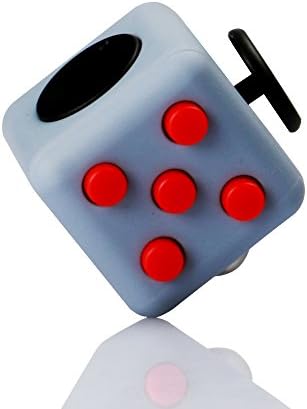 Fidget Cube for Release Stress and Anxiety Attention Desk Toy for Children and Adults (Gray/red)