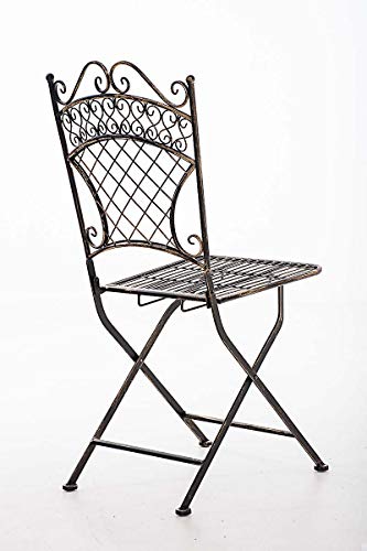 CLP Eisen-Klappstuhl ADELAR im nostalgischen Design I Klappbarer Gartenstuhl mit edlen Verzierungen I erhältlich, Farbe:Bronze – Bild 5