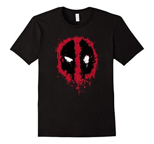 Mens Marvel Deadpool Splatter Icon Graphic T-Shirt Small Black