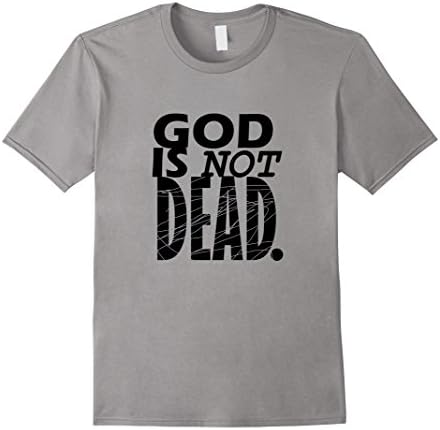 Mens Christian T-Shirt God Is Not Dead Medium Slate