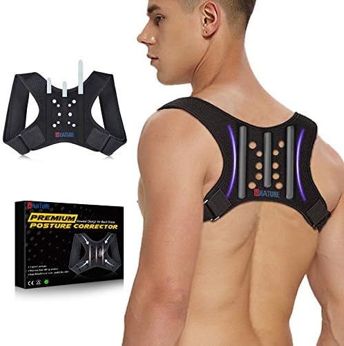 XNATURE Posture Corrector three bar memory fiber reinforced back support/Breathable-Adjustable Concealed Back Straightener/lumbar support，Used to relieve upper back pain/suitable for men and women
