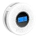 Combination Smoke and Carbon Monoxide Detector with Display, Battery Operated Smoke CO Alarm Detector