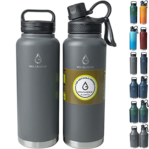 VOLCAROCK Stainless Steel Sports Water Bottle, 40 & 64 oz BPA Free