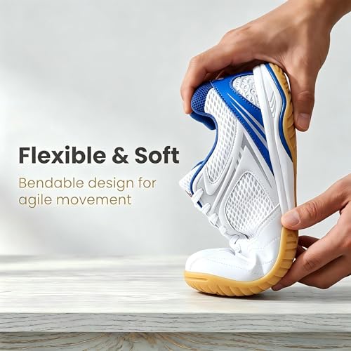 Zapatos de Bádminton Mujer, Zapatillas de Voleibol Indoor Antideslizantes, Zapatillas de Sala Ligeras Transpirables con Amortiguación, Ideal para Bádminton Voleibol Squash y Tenis de Mesa