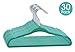 ESYLIFE 30 Pack Baby Clothes Hangers Kids Velvet Hanger Ultra Thin No Slip, Blue/Teal
