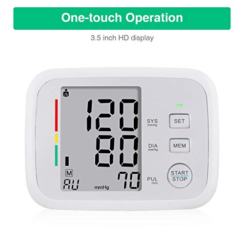 Prymax Blood Pressure Monitor Upper Arm Large Cuff Fits Arms 8.5-17 Inches Portable Automatic Digital Monitor, FDA Approved, at Home, Irregular Heart Beat Detection, Large Screen, 2 User*90 Reading