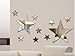 Set of 10pcs Creative Five Stars Wall Mirror Sticker for Kids Child `s Bedroom Home Deco, 3D DIY Crystal Wall Decal Murals
