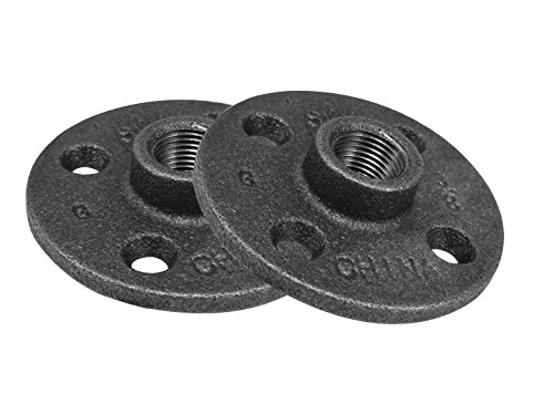 LDR Pipe DÃ©cor Industrial Steel Grey 3/8-Inch Iron Pipe Floor Flange (2-Pack)