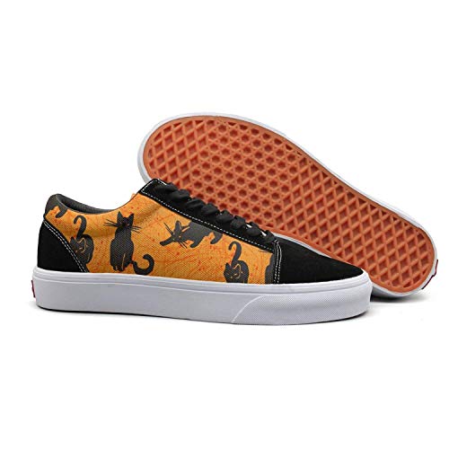 epy eker Suede Woman Low top Orange cat Halloween Non-Slip C