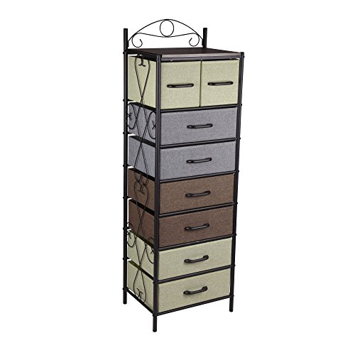Household Essentials 8044-1 Victorian 8 Drawer Tower | Storage Dresser or Chest | Black
